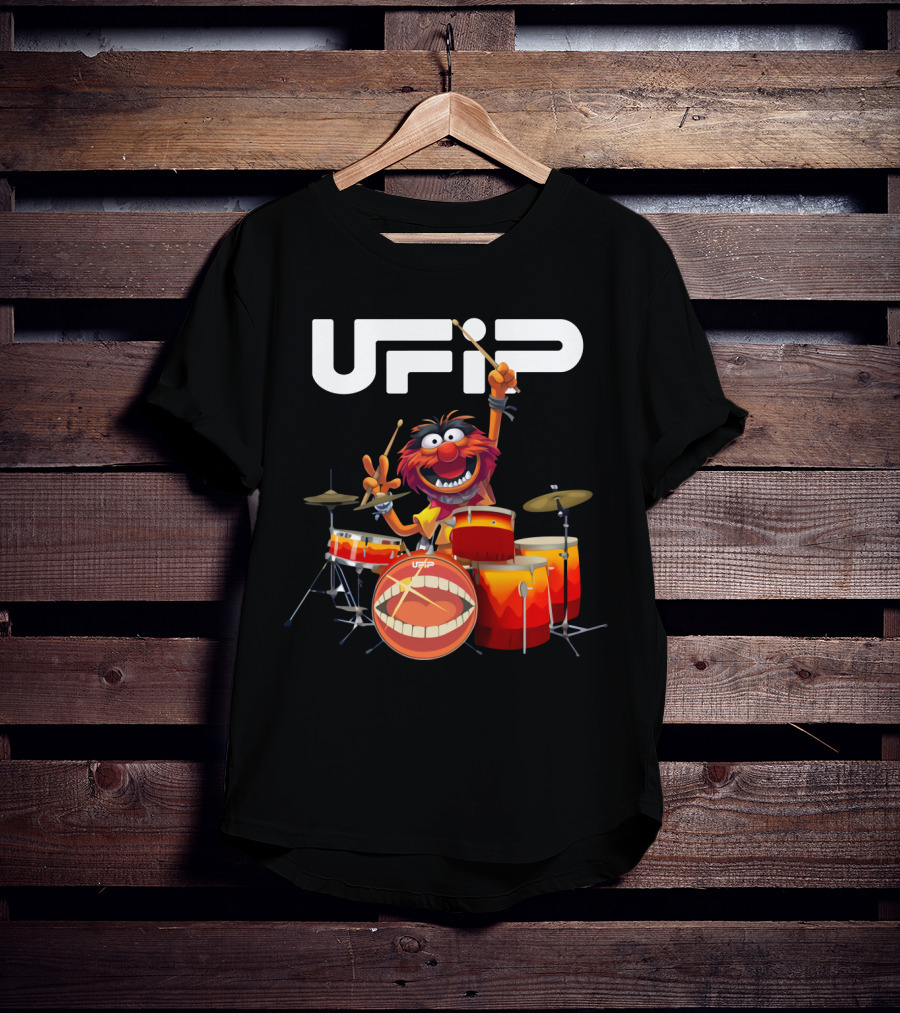 Animal Playing UFIP Drums Featuring The Muppets Character T-Shirt