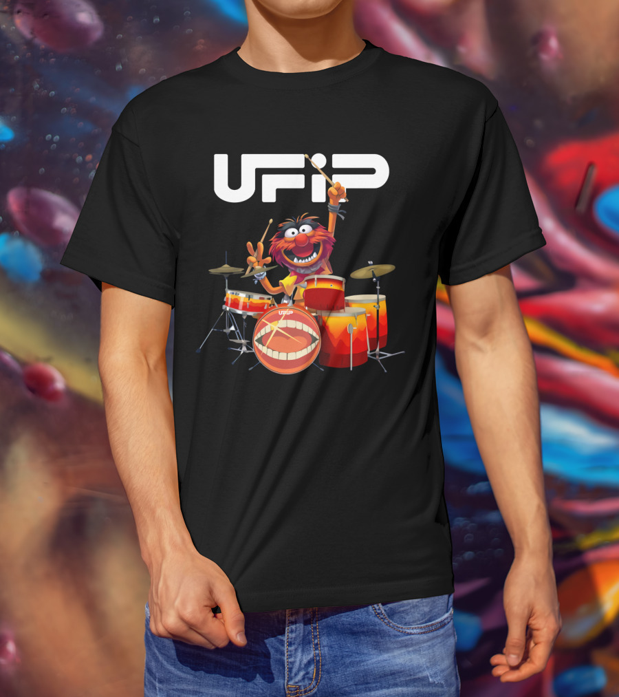 Animal Playing UFIP Drums Featuring The Muppets Character T-Shirt