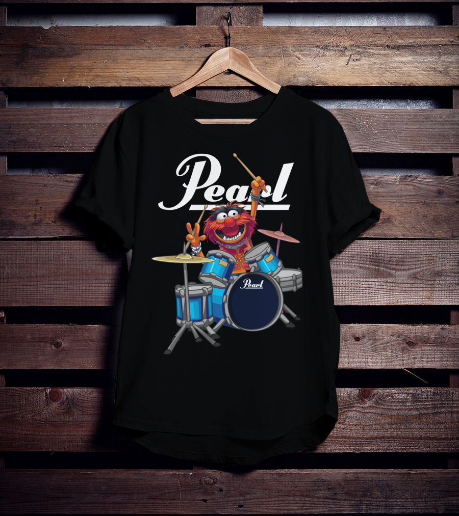 The Muppets Animal Playing Pearl Drums Enthusiastically T-Shirt