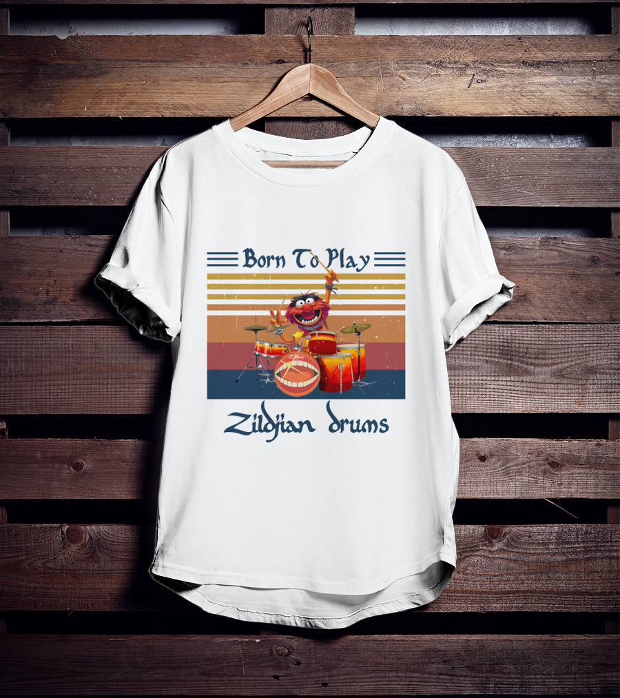 Born To Play Zildjian Drums Muppets Animal Vintage T-Shirt