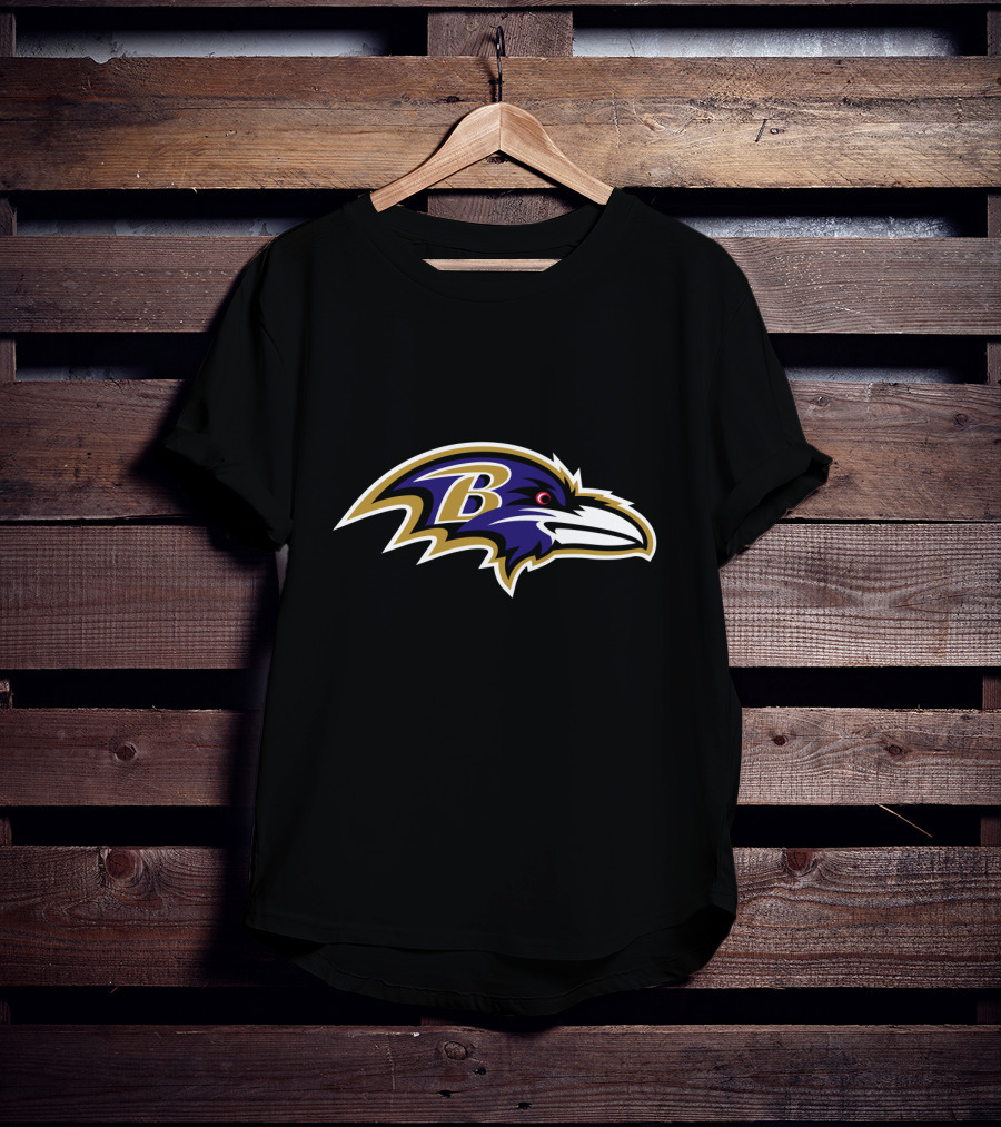 Baltimore Ravens Black And Purple Iconic B Football Team Emblem T-Shirt