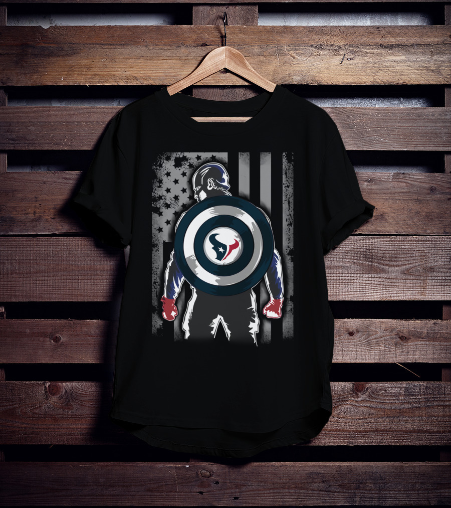 Houston Texans Captain America Shield T-Shirt