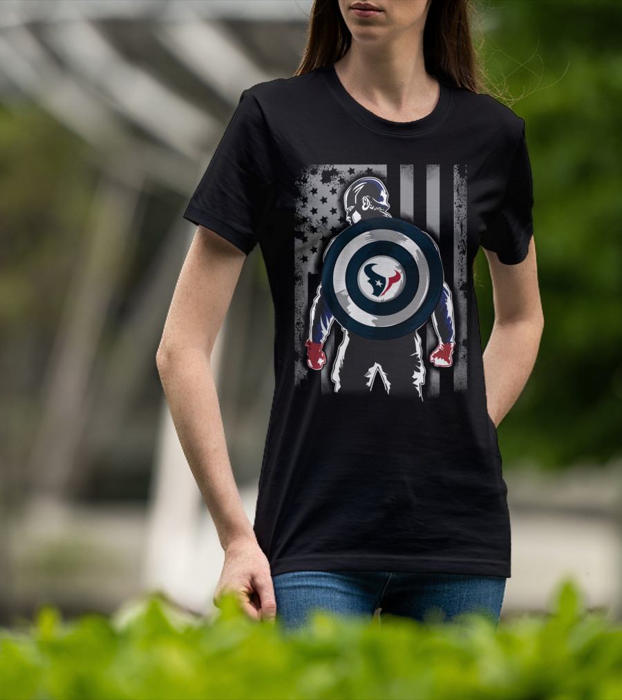 Houston Texans Captain America Shield T-Shirt