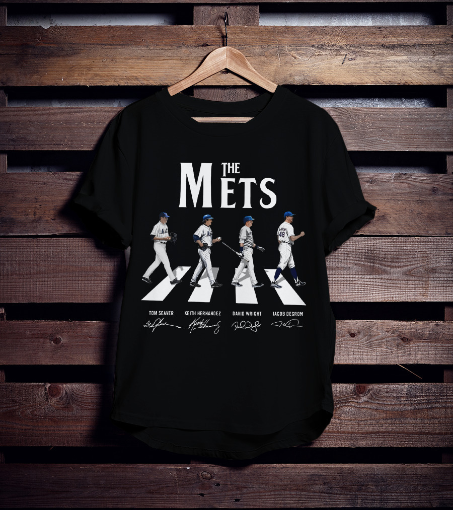 The Mets Abbey Road Tom Seaver Keith Hernandez David Wright Jacob DeGrom Signatures T-Shirt