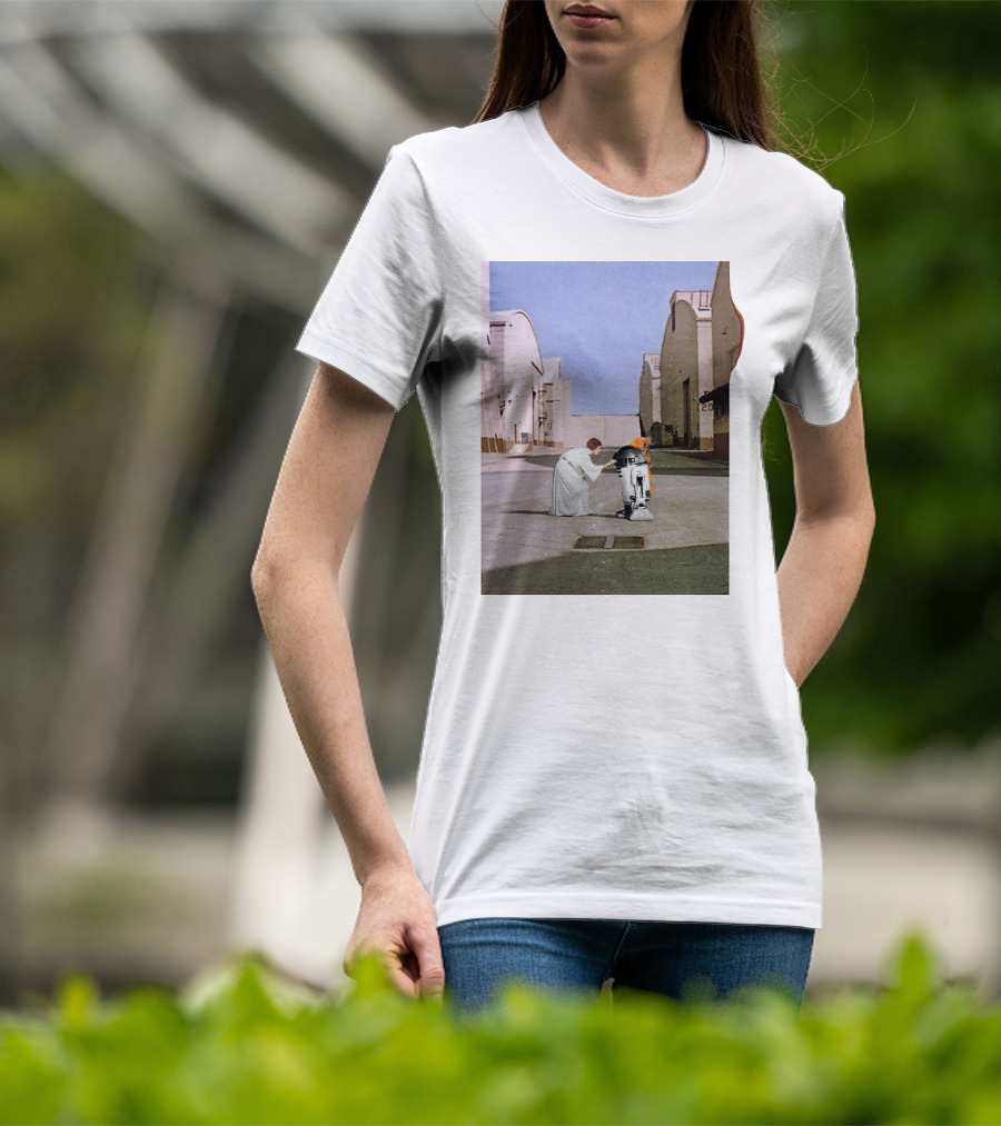 Wish You Were Leia With Princess And Droid In Iconic Courtyard Scene T-Shirt