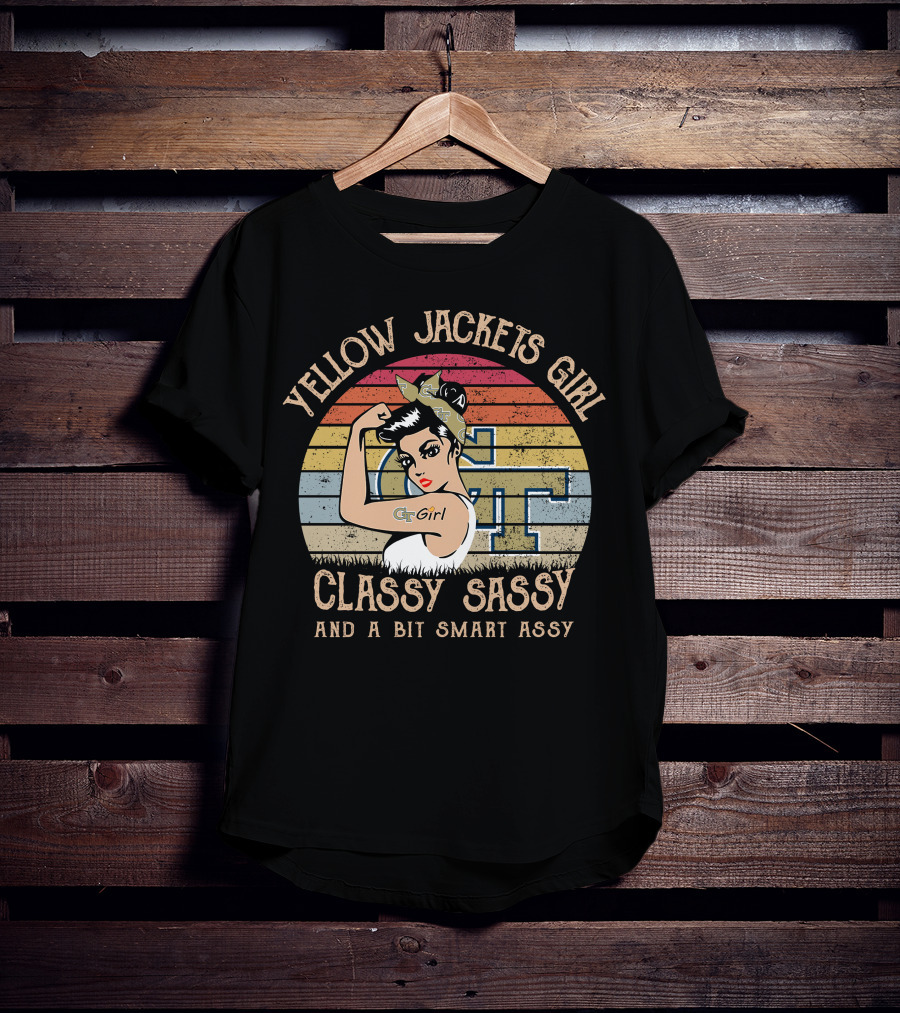 Yellow Jackets Girl Classy Sassy And A Bit Smart Assy GT Girl T-Shirt