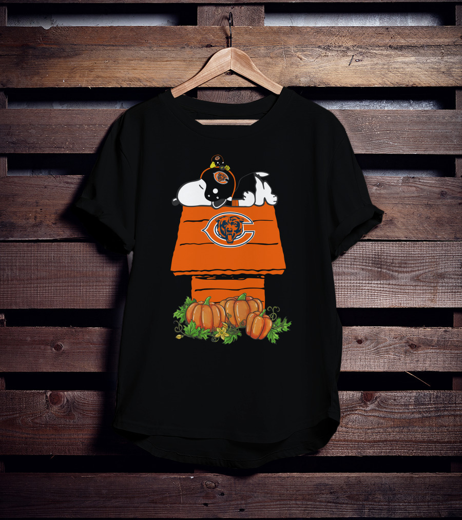 Chicago Bears Snoopy And Pumpkins House T-Shirt