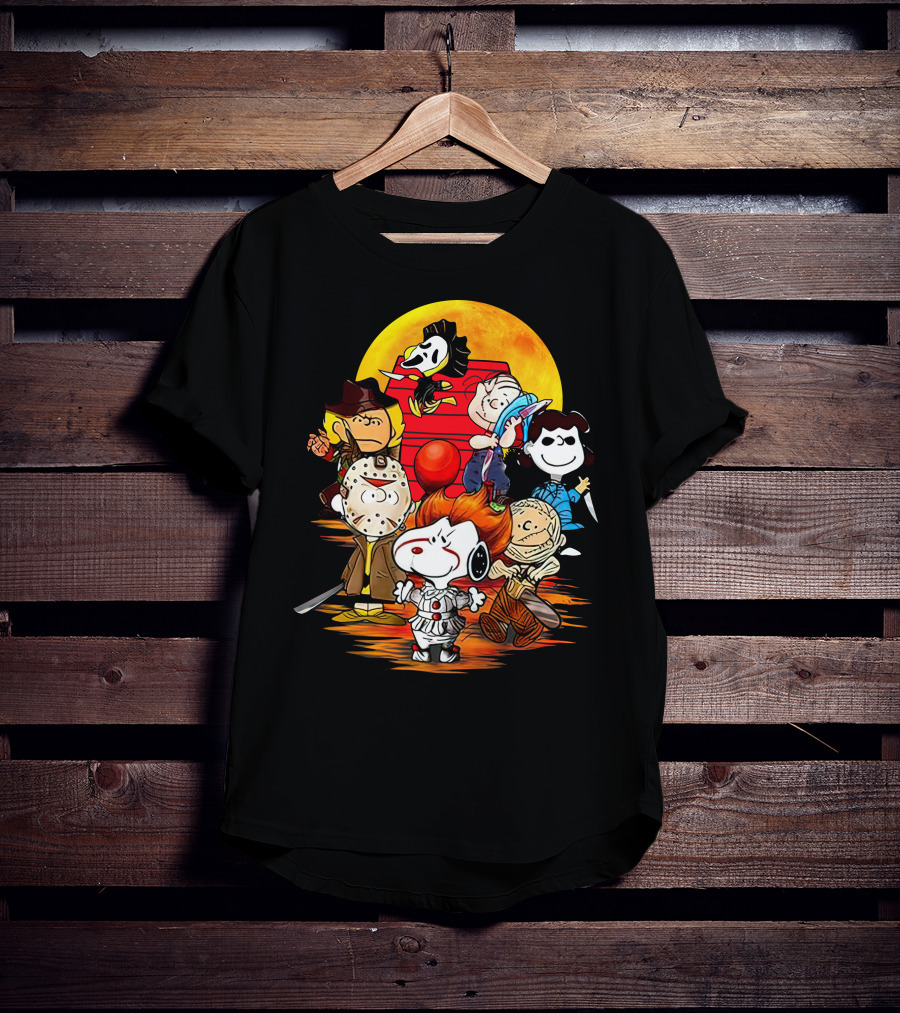 Snoopy And Friends Halloween Horror Mashup T-Shirt