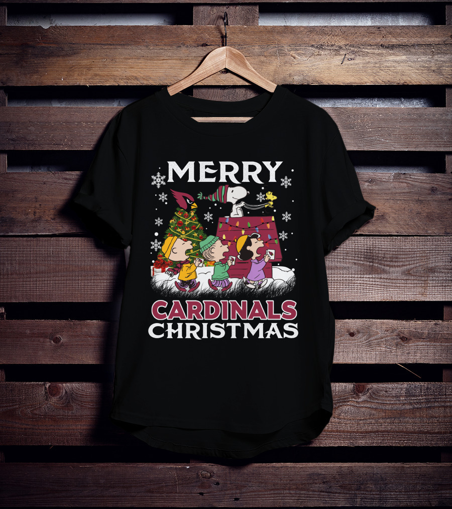 Merry Cardinals Christmas Snoopy And Friends Peanuts Holiday T-Shirt