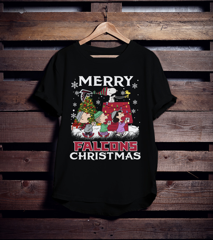 Merry Falcons Christmas Atlanta Snoopy T-Shirt