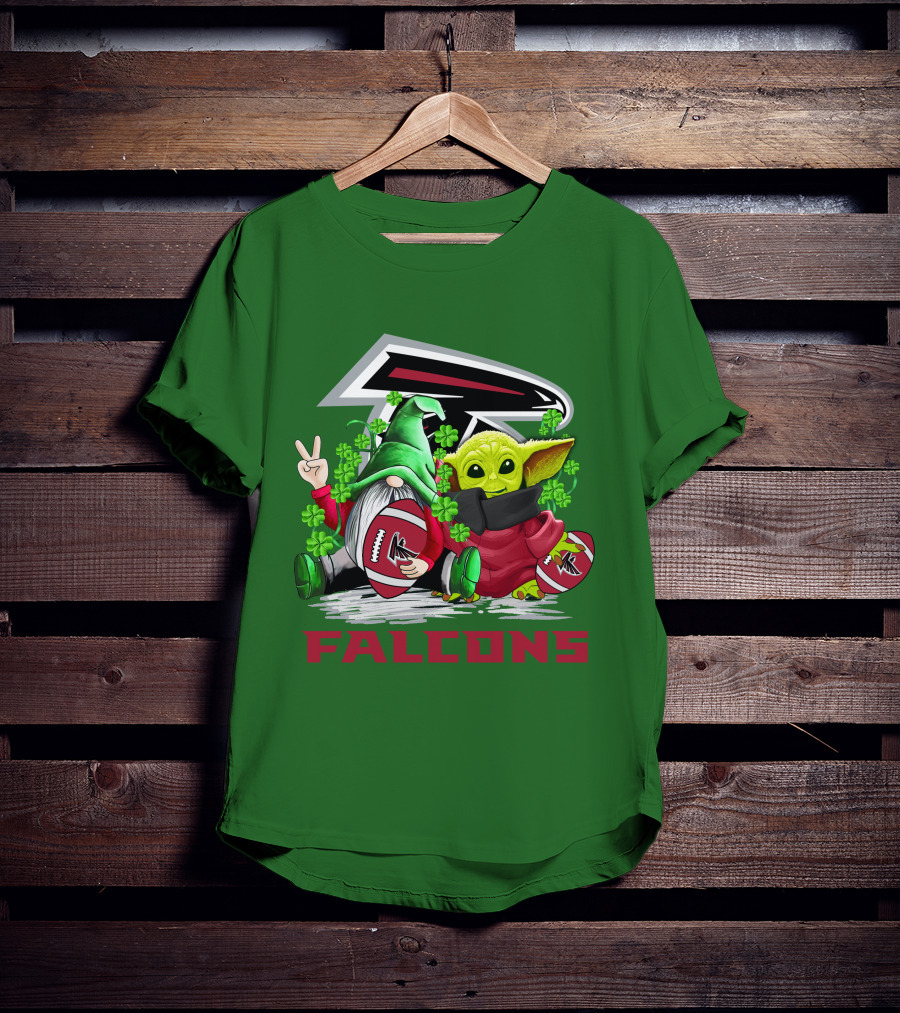 Atlanta Falcons St. Patrick's Day Football Gnome And Baby Alien T-Shirt