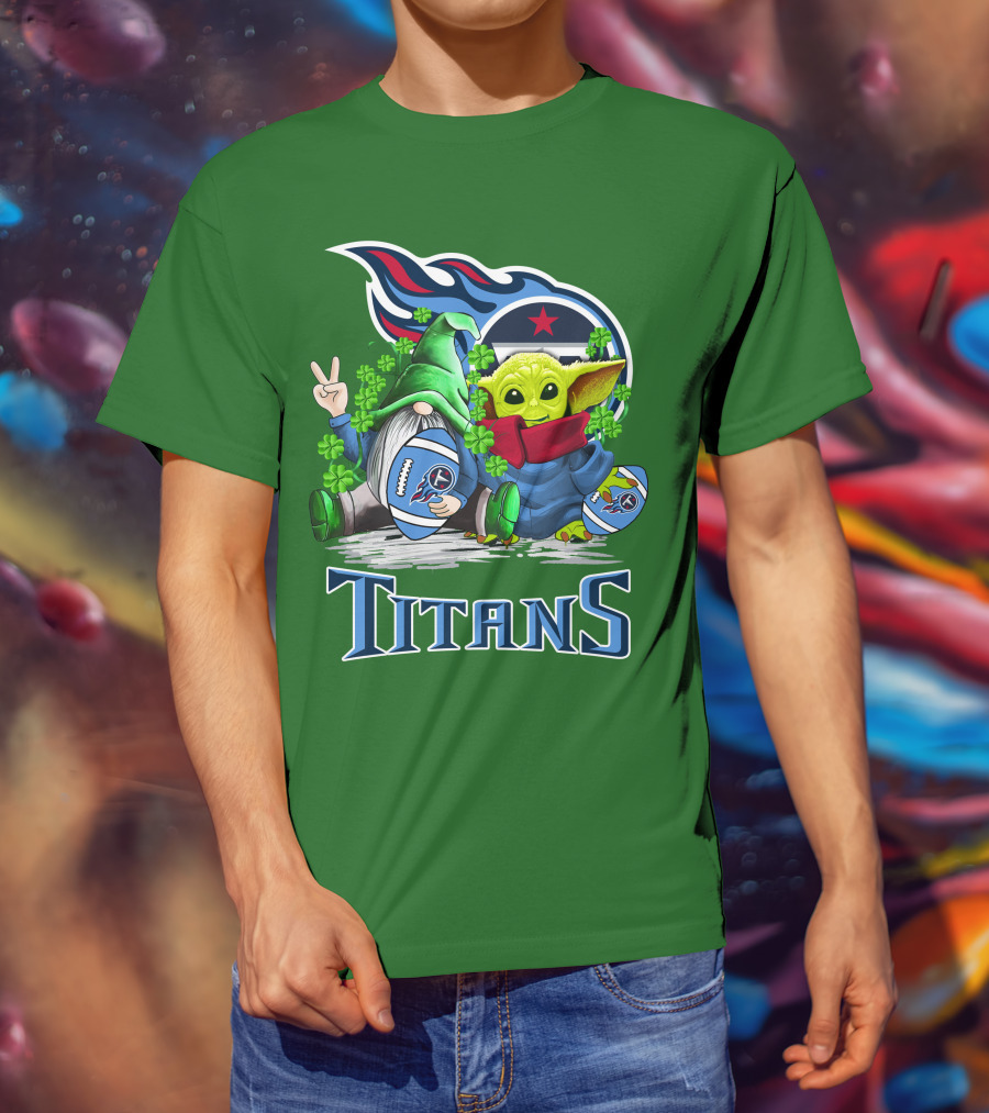 Tennessee Titans St. Patrick’s Day Gnome And Alien Football T-Shirt