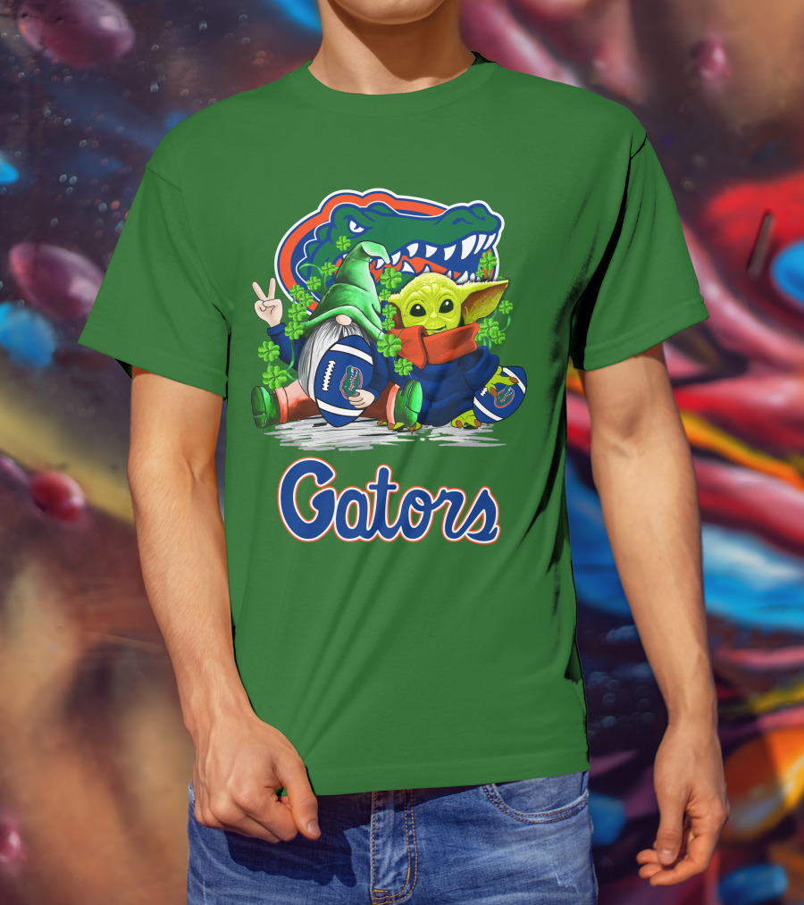 Florida Gators Football St. Patrick's Day Gnome And Baby Alien T-Shirt