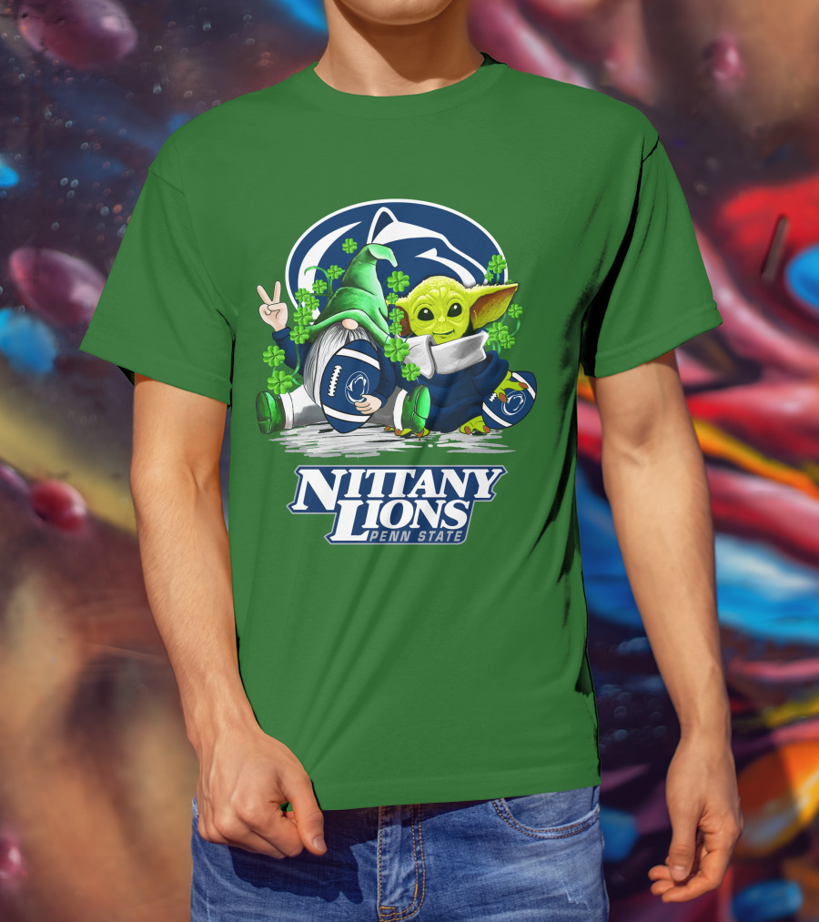 Penn State Nittany Lions St. Patrick's Day Football Shamrocks T-Shirt