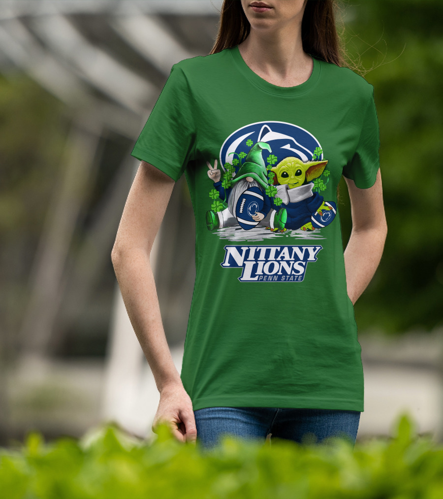 Penn State Nittany Lions St. Patrick's Day Football Shamrocks T-Shirt