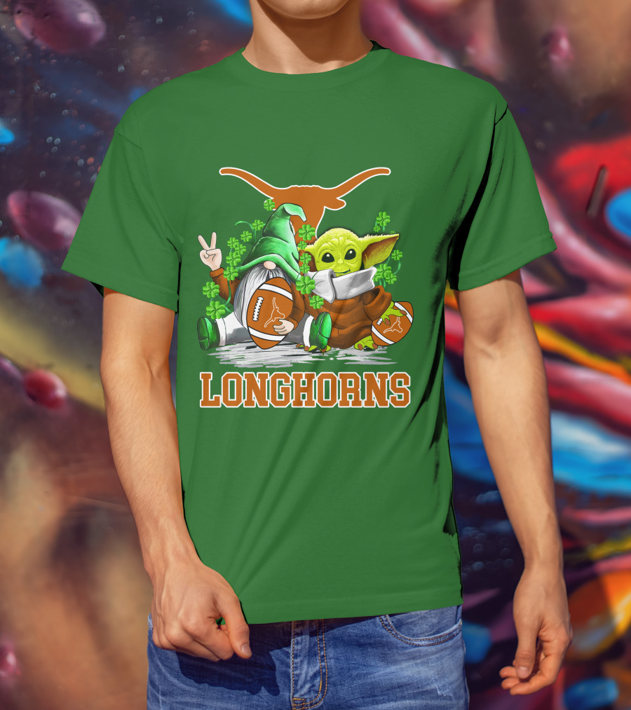 Texas Longhorns Football Patrick’s Day Longhorns Gnome Baby Jedi T-Shirt