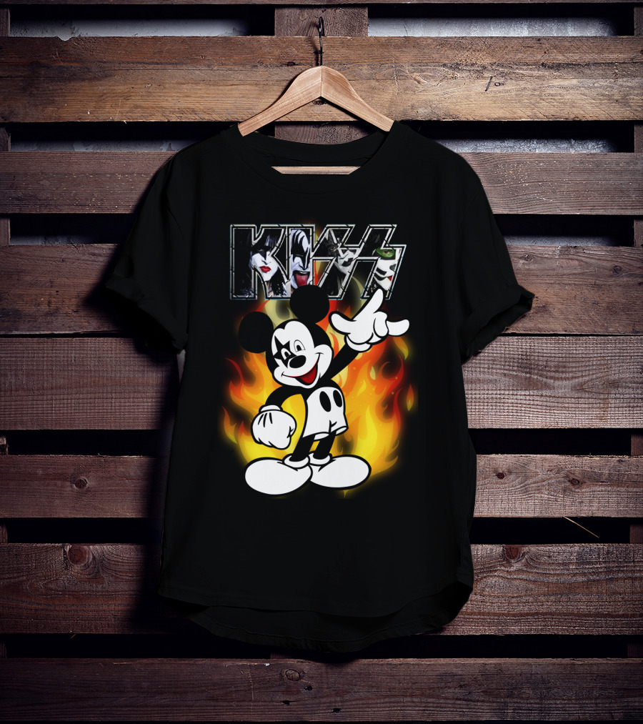 KISS Mickey Mouse Fire T-Shirt