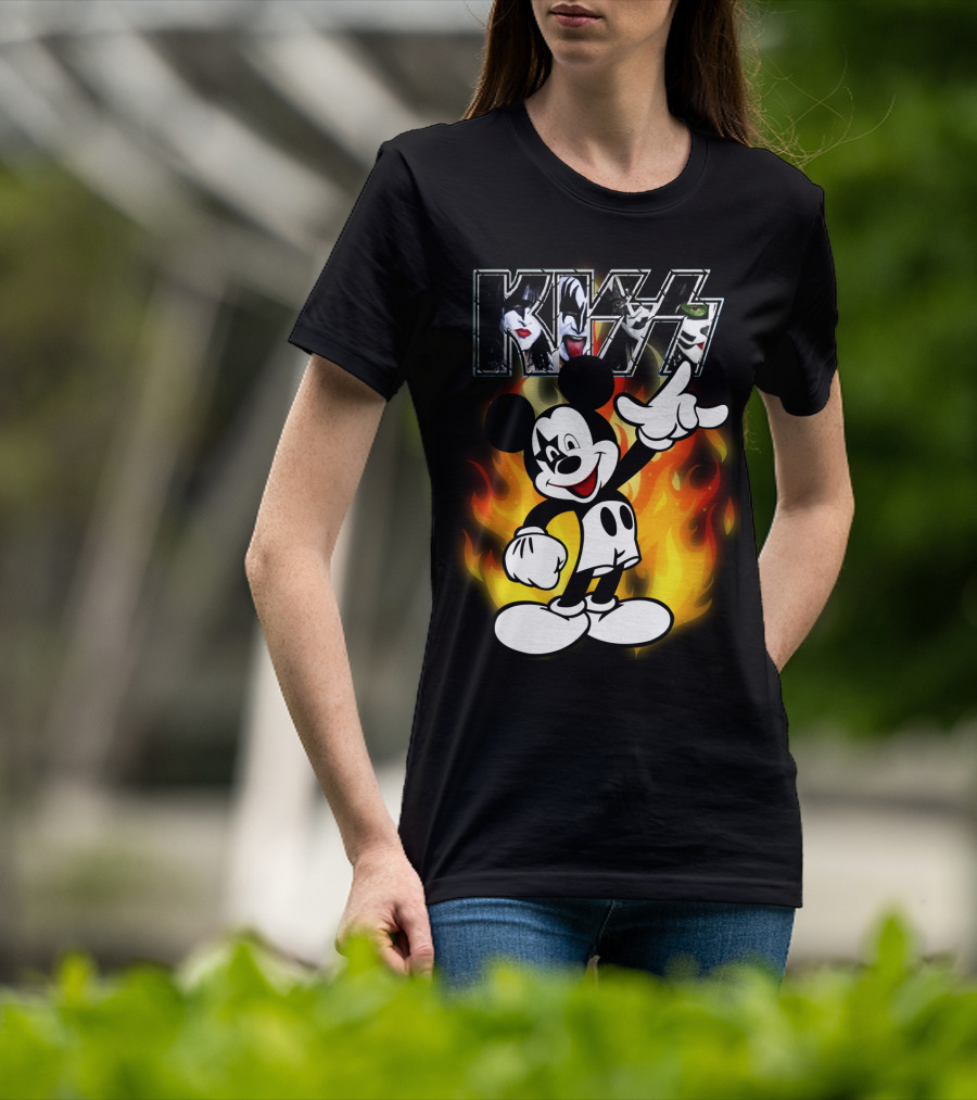 KISS Mickey Mouse Fire T-Shirt