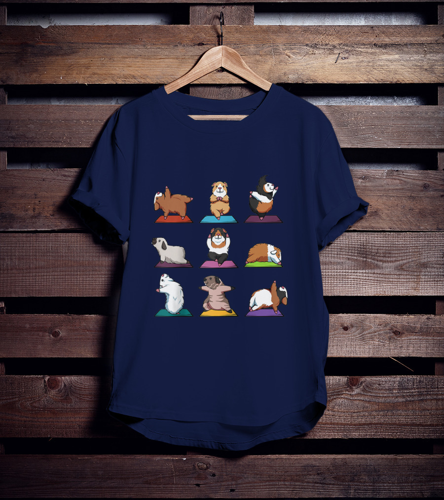 Guinea Pig Yoga Poses Cute Animal Humor T-Shirt
