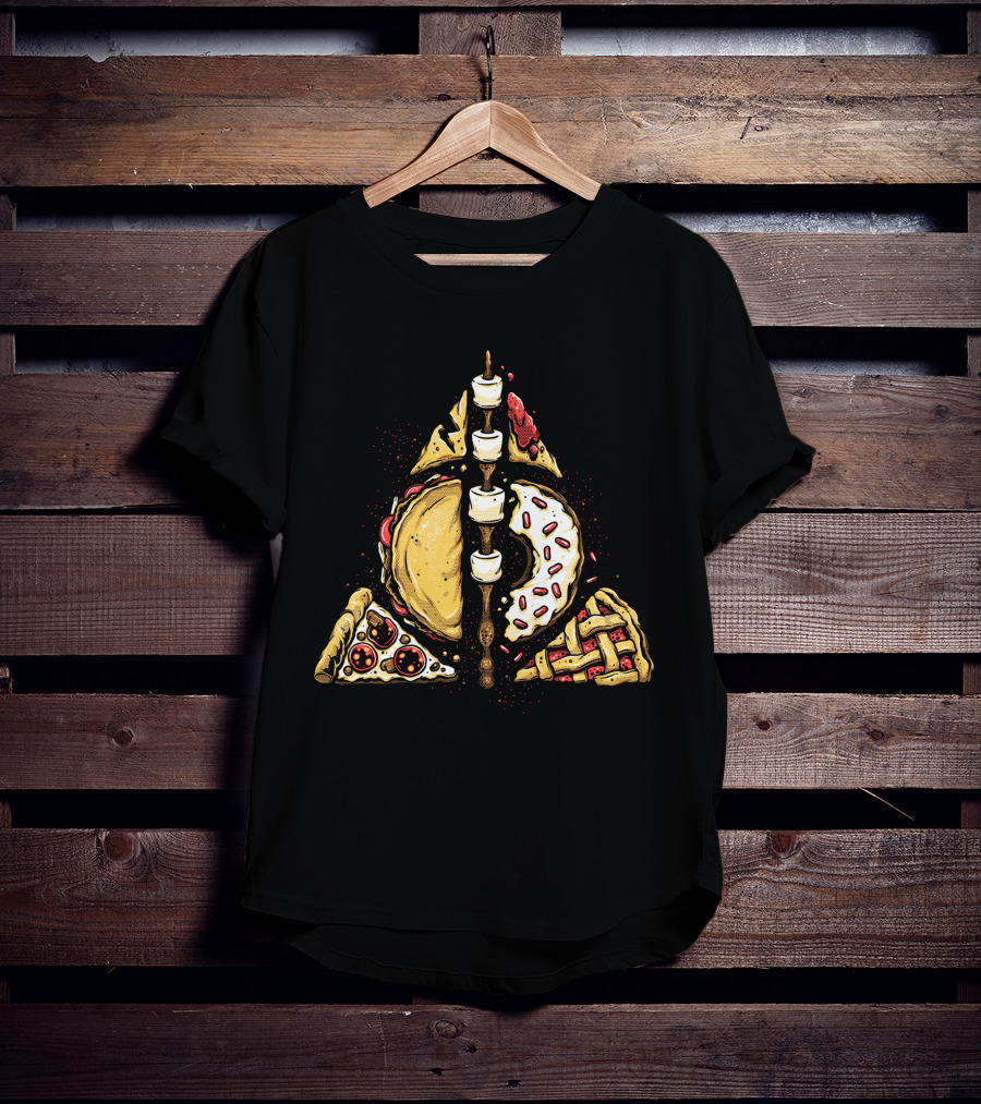 Deathly Hallows Inspired Snacks Pizza Taco Donut Pie T-Shirt