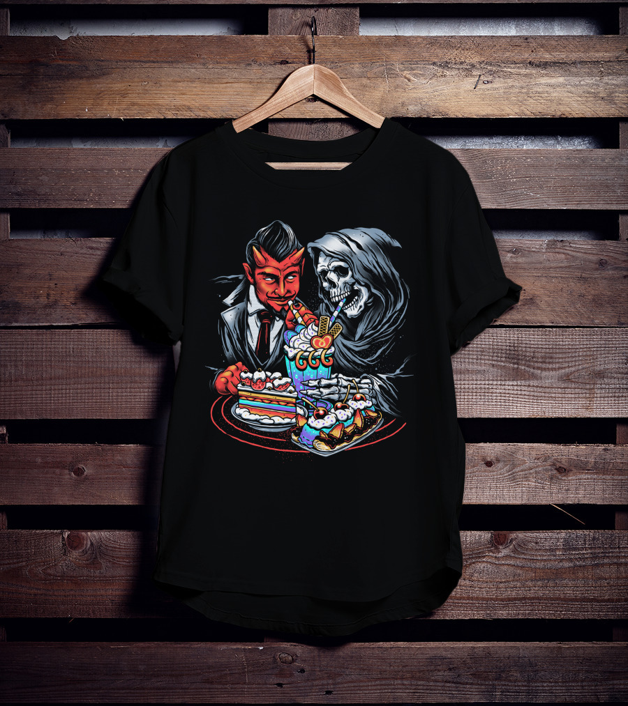 Devil's Treat Skeleton Dessert Feast T-Shirt