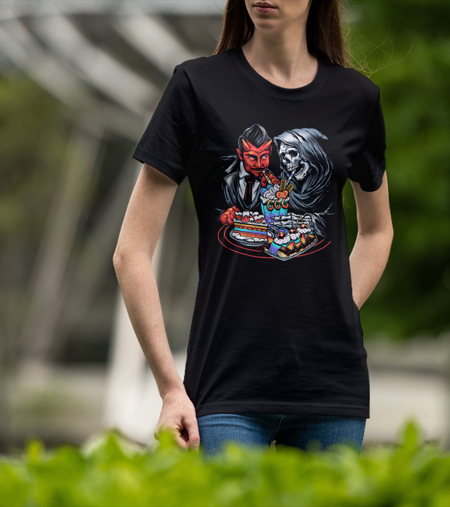 Devil's Treat Skeleton Dessert Feast T-Shirt