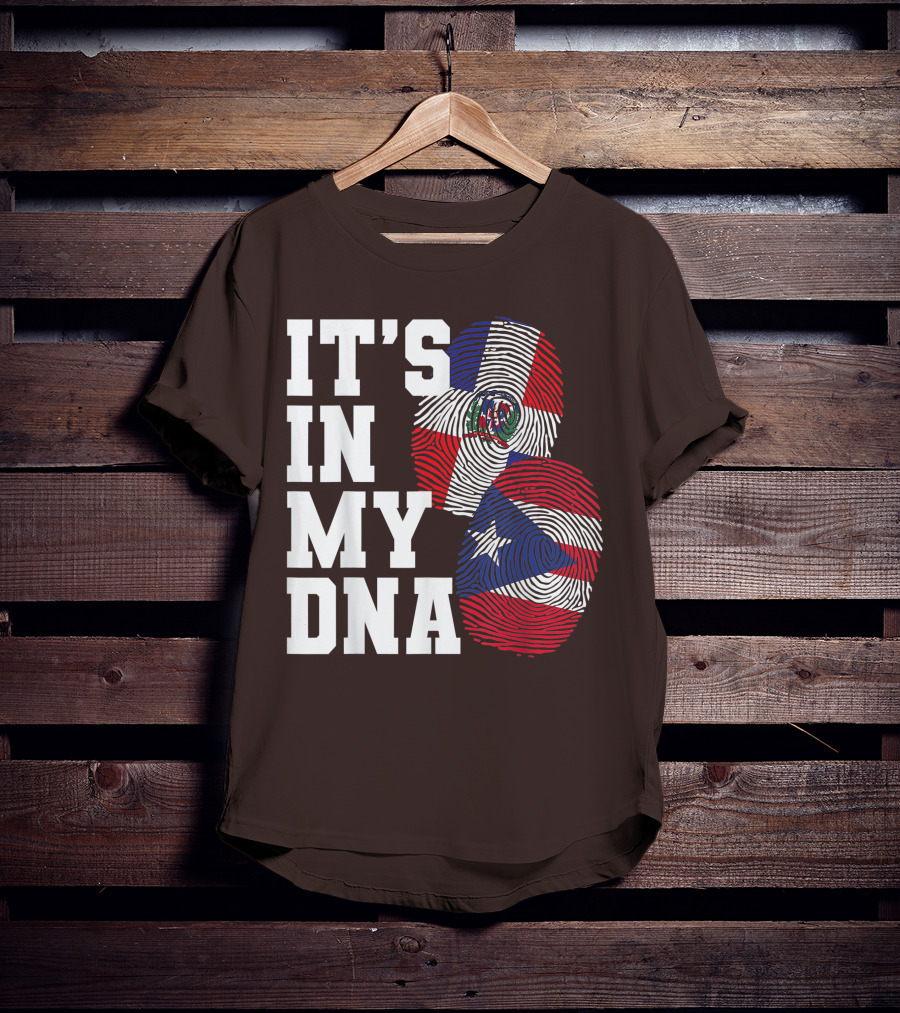 IT'S IN MY DNA Dominican Republic And Puerto Rico Fingerprints T-Shirt