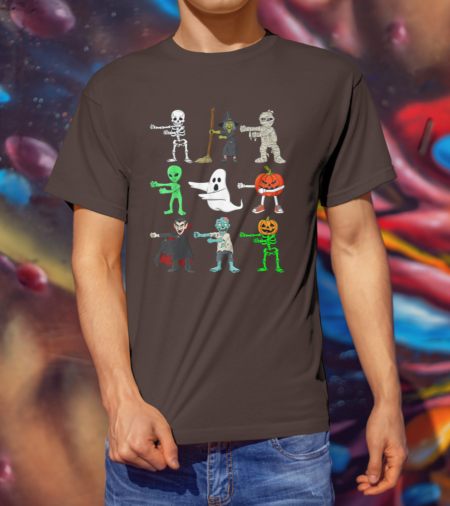 Halloween Floss Like A Boss Skeleton Witch Mummy Alien Ghost Pumpkin Dracula Zombie T-Shirt