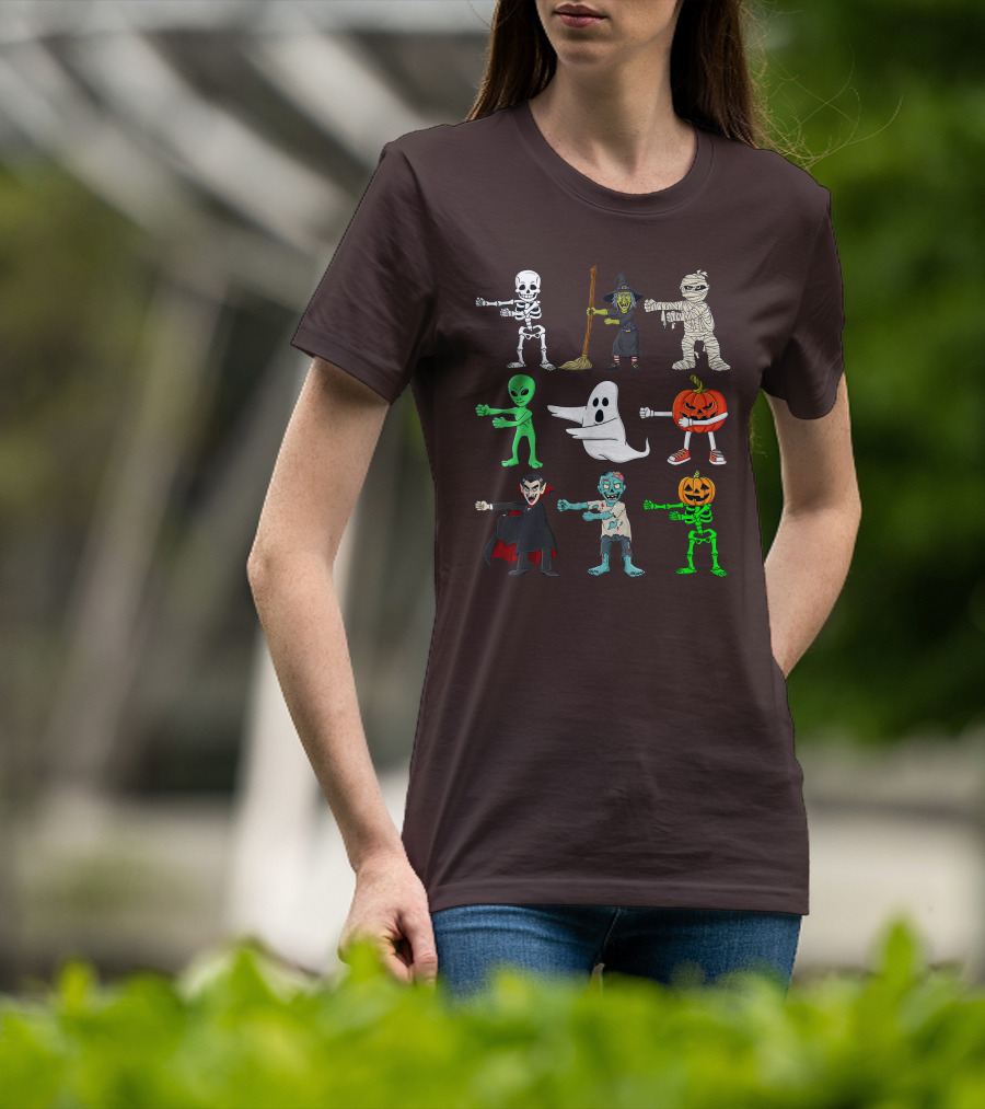 Halloween Floss Like A Boss Skeleton Witch Mummy Alien Ghost Pumpkin Dracula Zombie T-Shirt