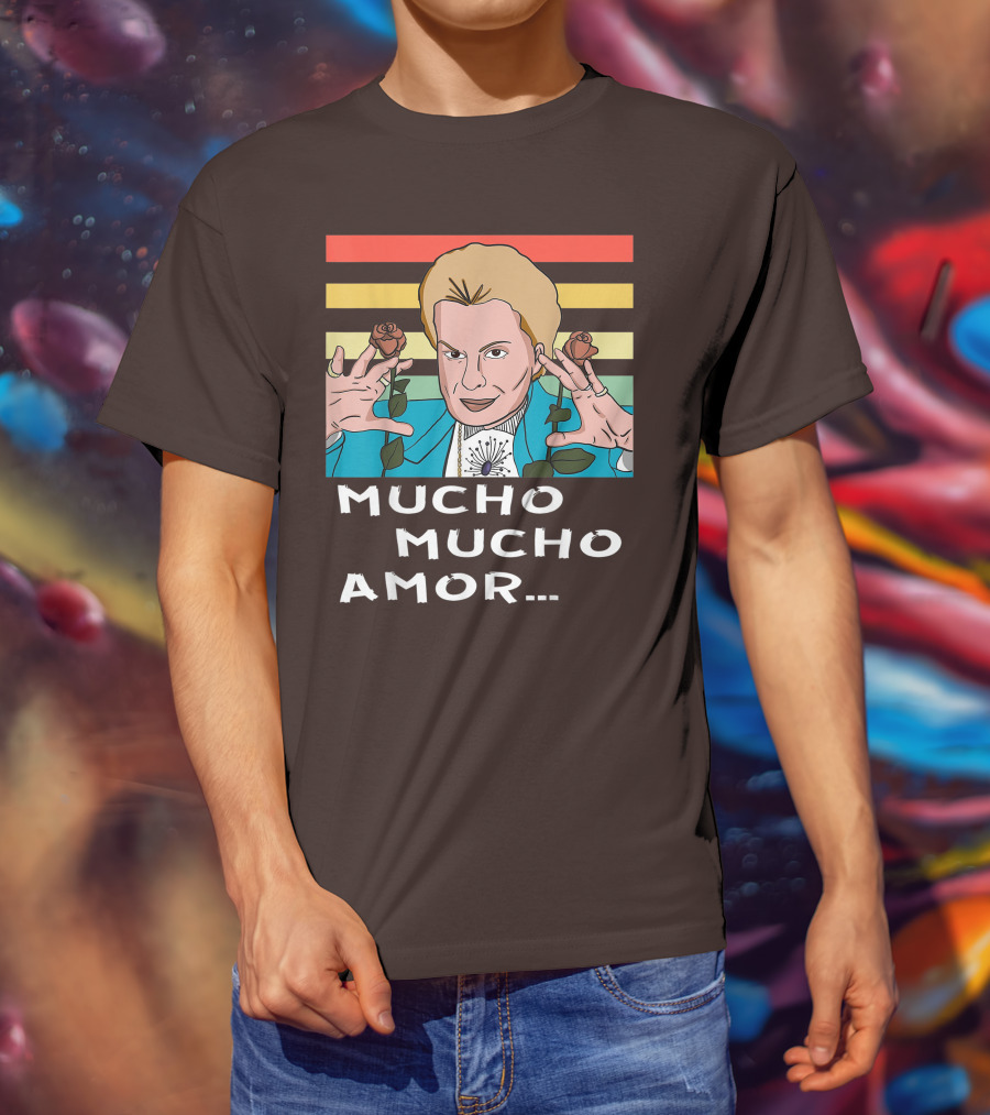 Mucho Mucho Amor Walter Mercado Nostalgic Iconic Look Roses Retro Vibes T-Shirt