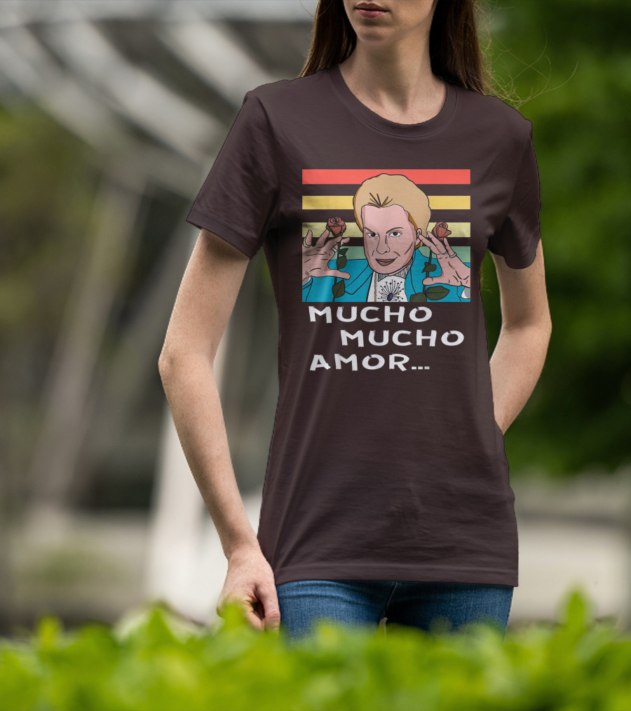 Mucho Mucho Amor Walter Mercado Nostalgic Iconic Look Roses Retro Vibes T-Shirt