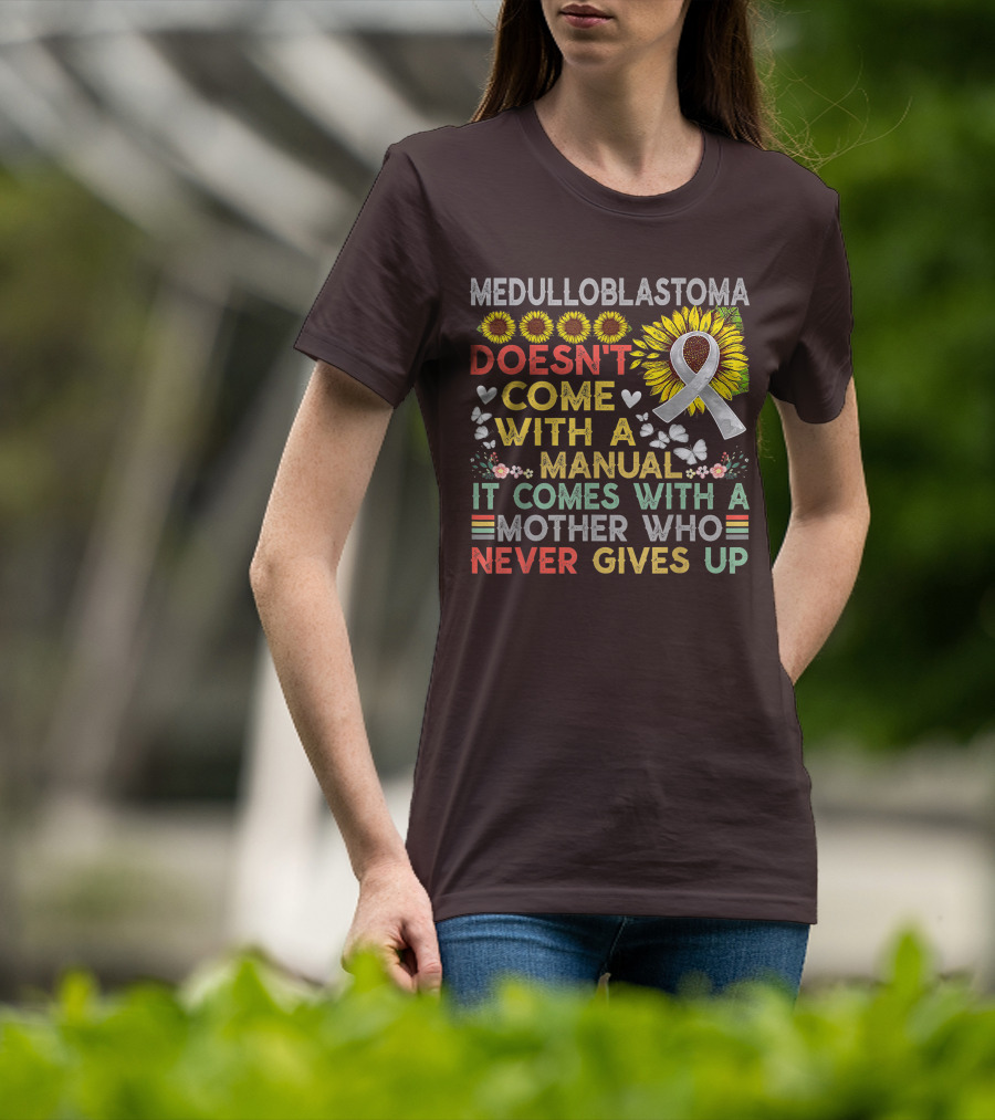 Medulloblastoma Awareness Sunflower Ribbon Warrior Mother's Love T-Shirt