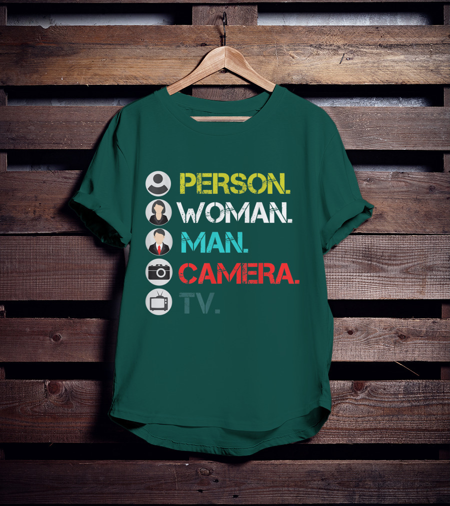PERSON WOMAN MAN CAMERA TV Circle Icons T-Shirt