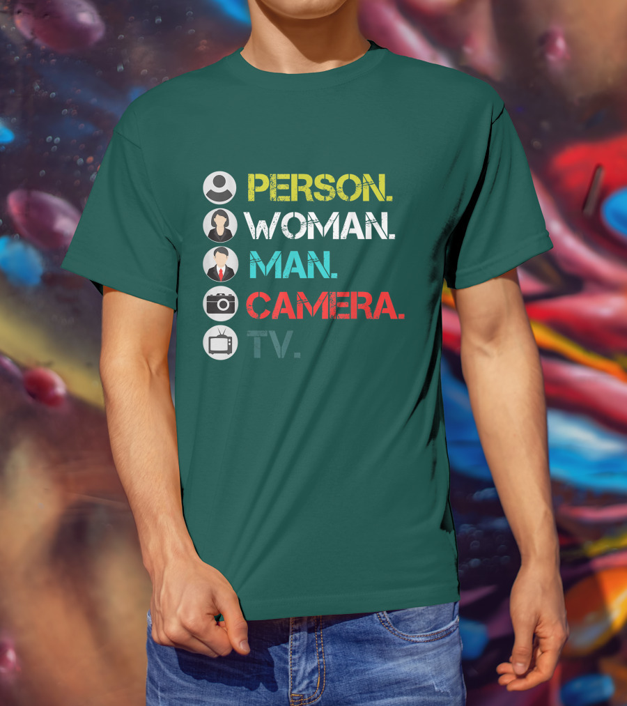 PERSON WOMAN MAN CAMERA TV Circle Icons T-Shirt