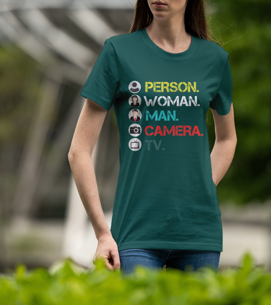 PERSON WOMAN MAN CAMERA TV Circle Icons T-Shirt
