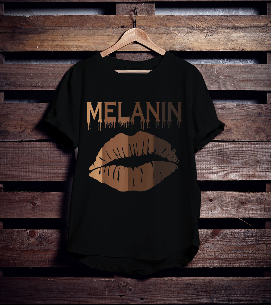 Melanin Shades Black Pride Black History Black Queen Lips T-Shirt