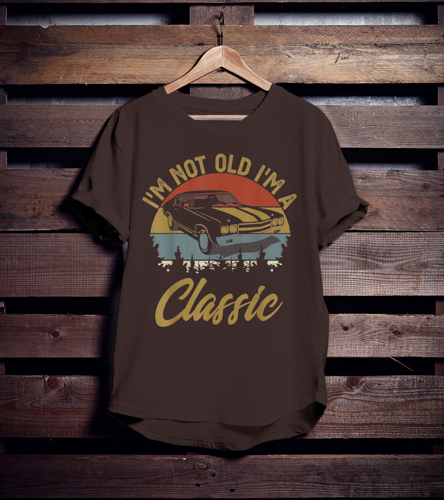 I'm Not Old I'm A Classic Vintage Car Retro Sunset Forest T-Shirt