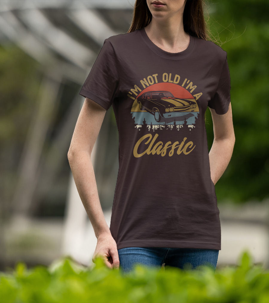 I'm Not Old I'm A Classic Vintage Car Retro Sunset Forest T-Shirt