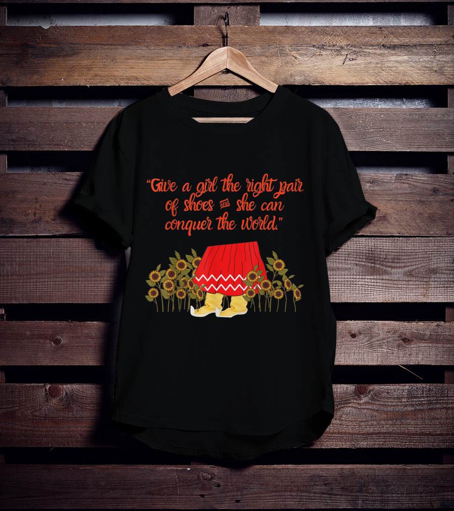 Give A Girl The Right Pair Of Shoes And She Can Conquer The World Apache Moccasin T-Shirt