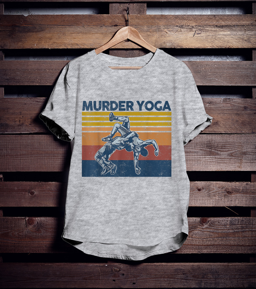 Murder Yoga Funny Vintage Brazilian Jiu Jitsu Wrestling T-Shirt
