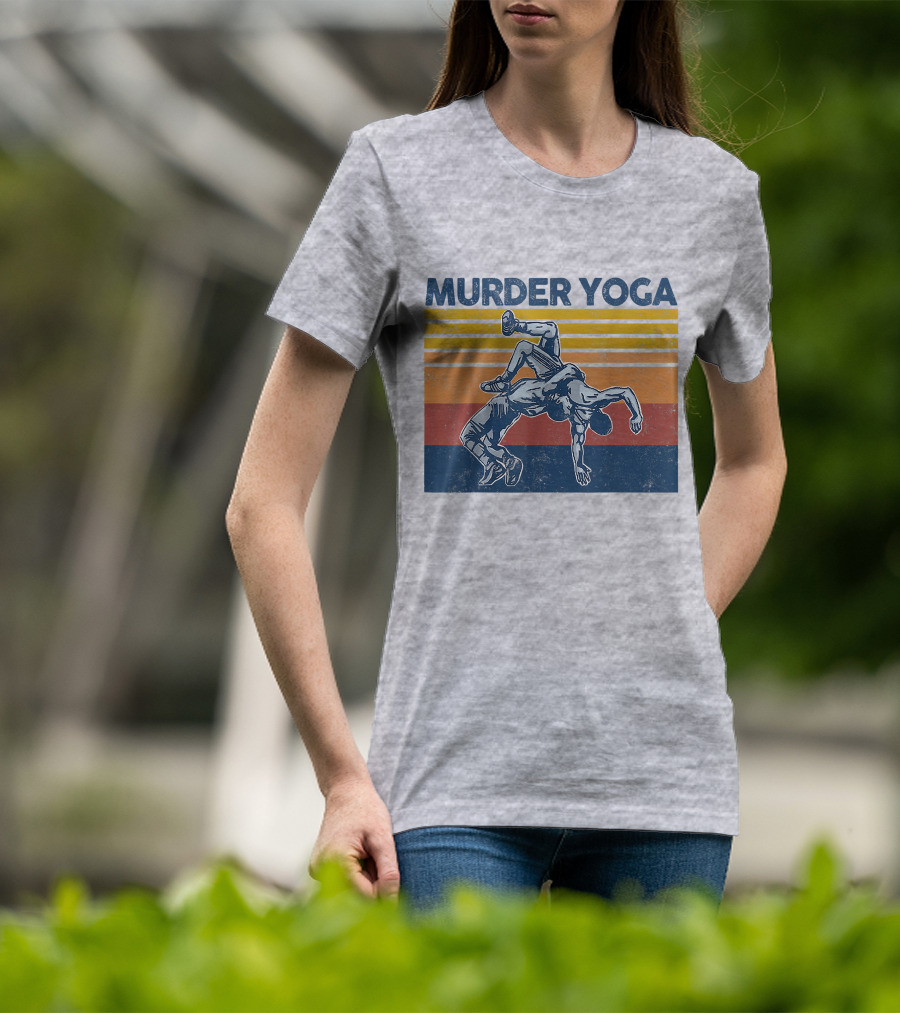 Murder Yoga Funny Vintage Brazilian Jiu Jitsu Wrestling T-Shirt