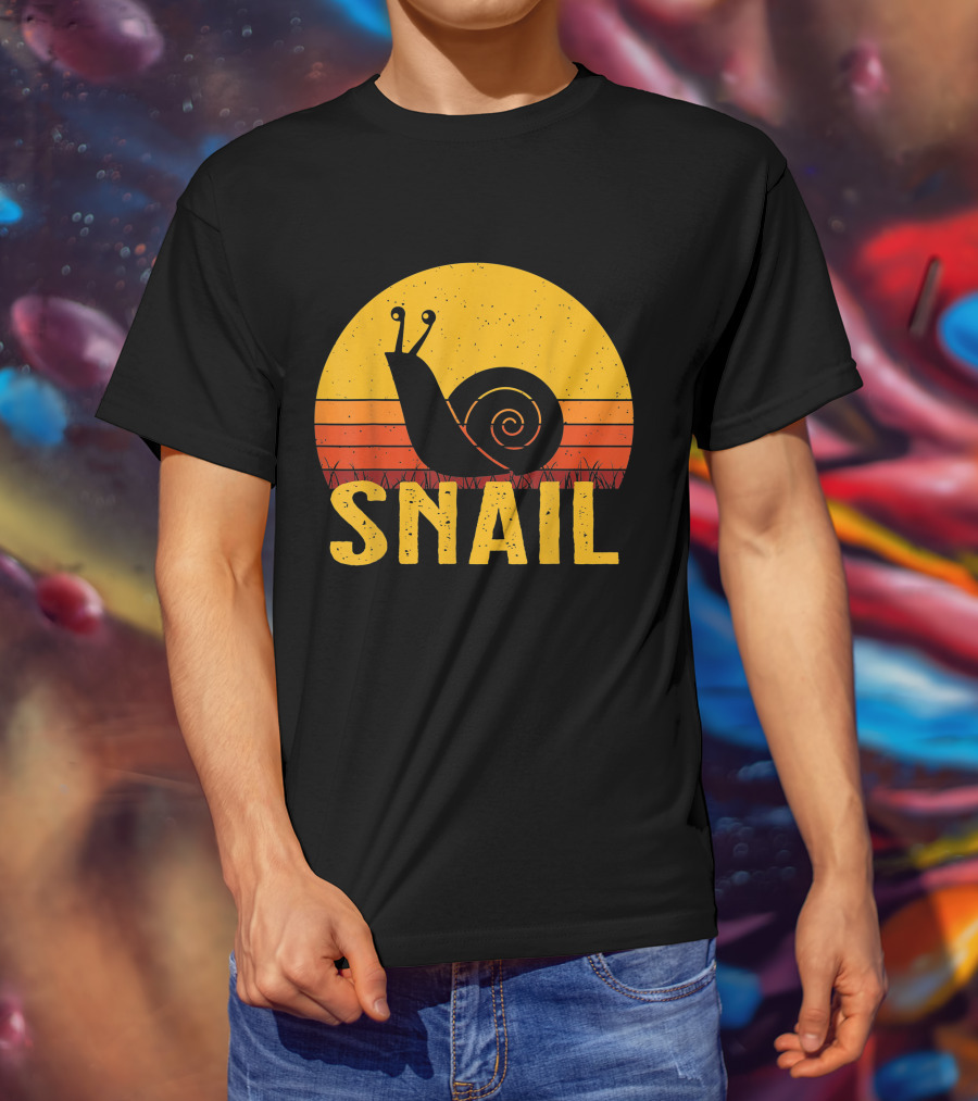 Snail Retro Sunset T-Shirt