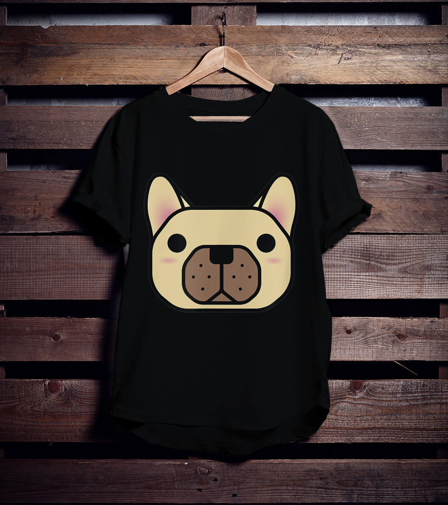 French Bulldog And Friends Cute Cartoon Face T-Shirt
