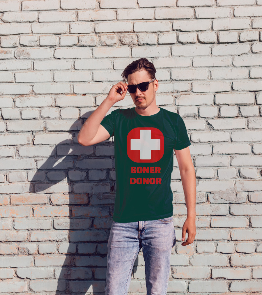 Boner Donor Funny Red Cross T-Shirt