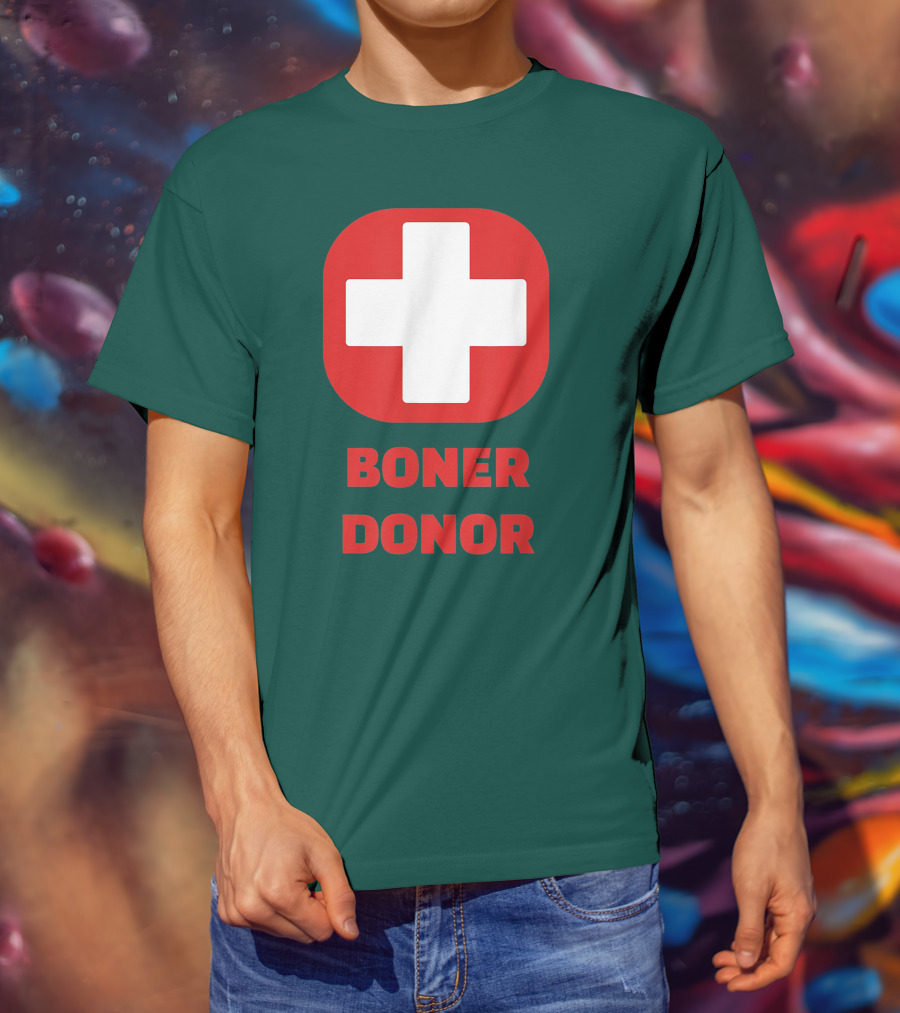 Boner Donor Funny Red Cross T-Shirt