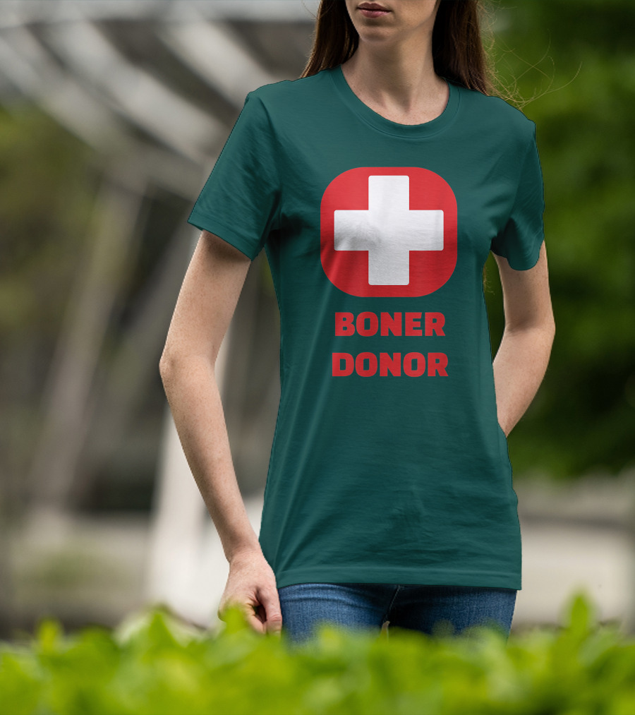 Boner Donor Funny Red Cross T-Shirt