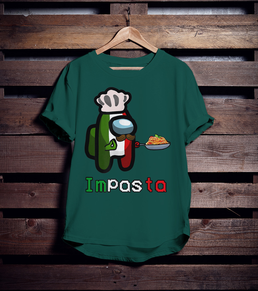 Impostor Pasta Impasta Among Us Chef Italian Tricolor Spaghetti T-Shirt
