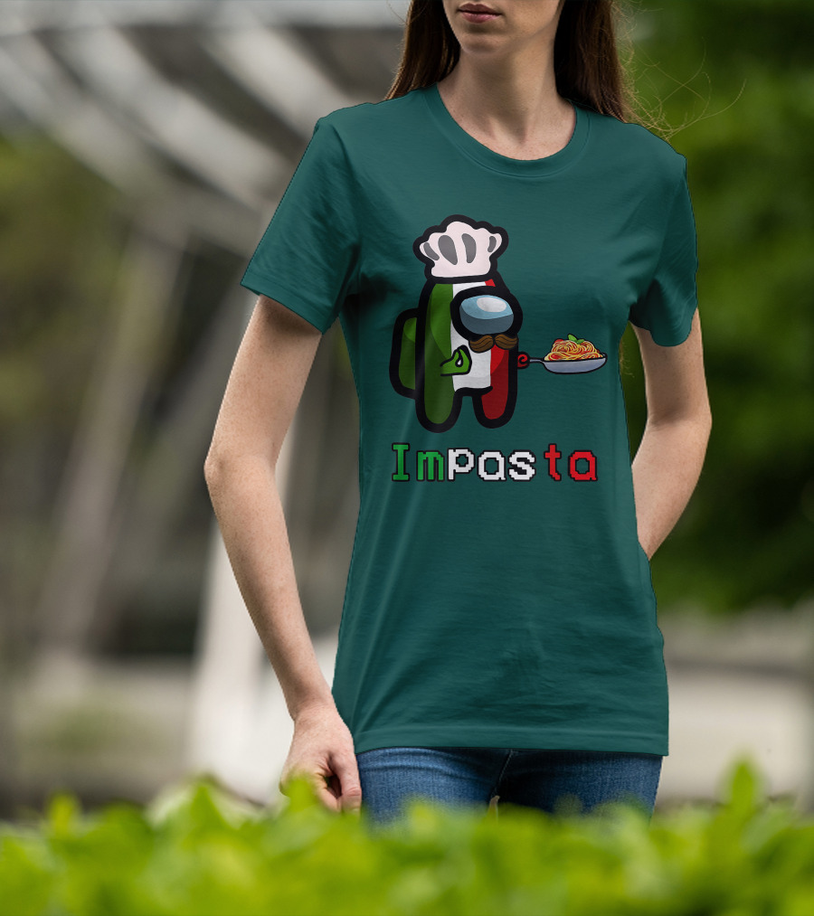 Impostor Pasta Impasta Among Us Chef Italian Tricolor Spaghetti T-Shirt