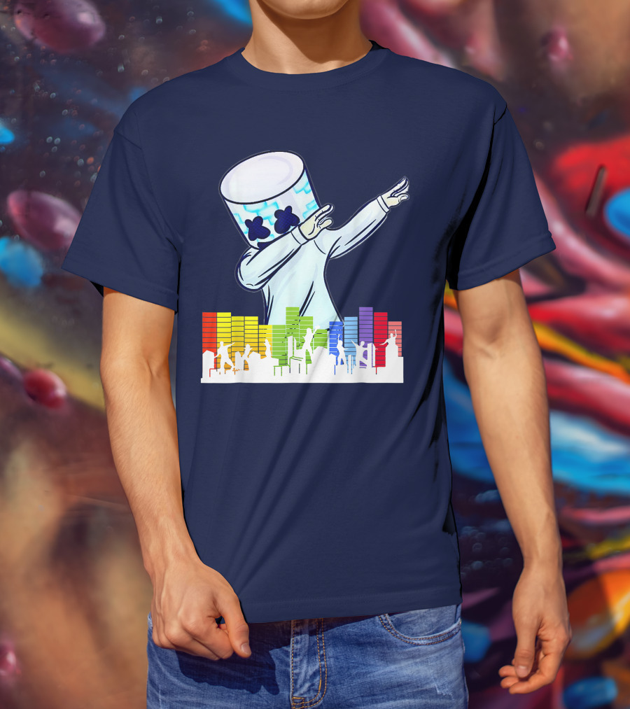 All I Want For Christmas Is Marshmallow DJ Dance Love Mello Dabbing Music Equalizer T-Shirt