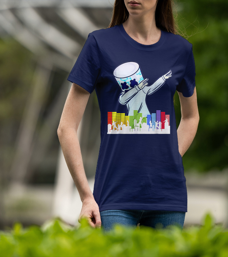 All I Want For Christmas Is Marshmallow DJ Dance Love Mello Dabbing Music Equalizer T-Shirt